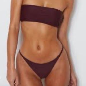 White fox boutique maroon bikini set